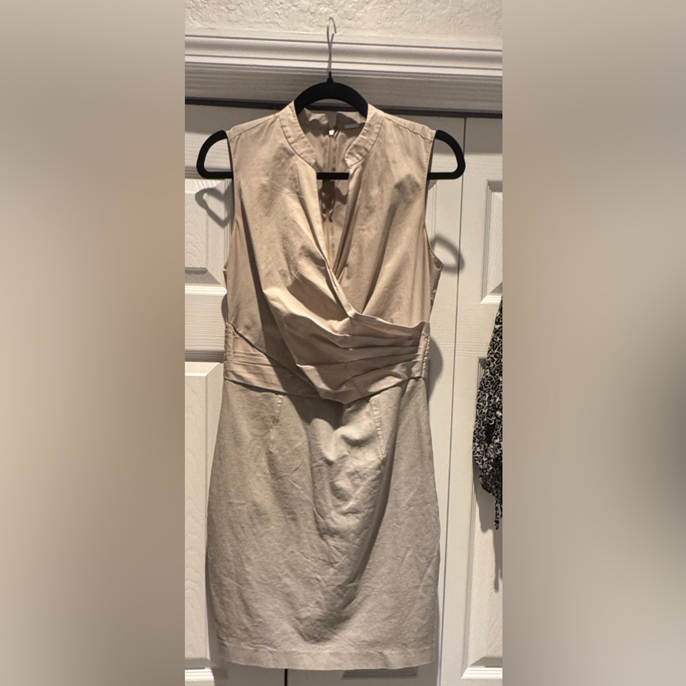 Elegant Cream Sleeveless Dress